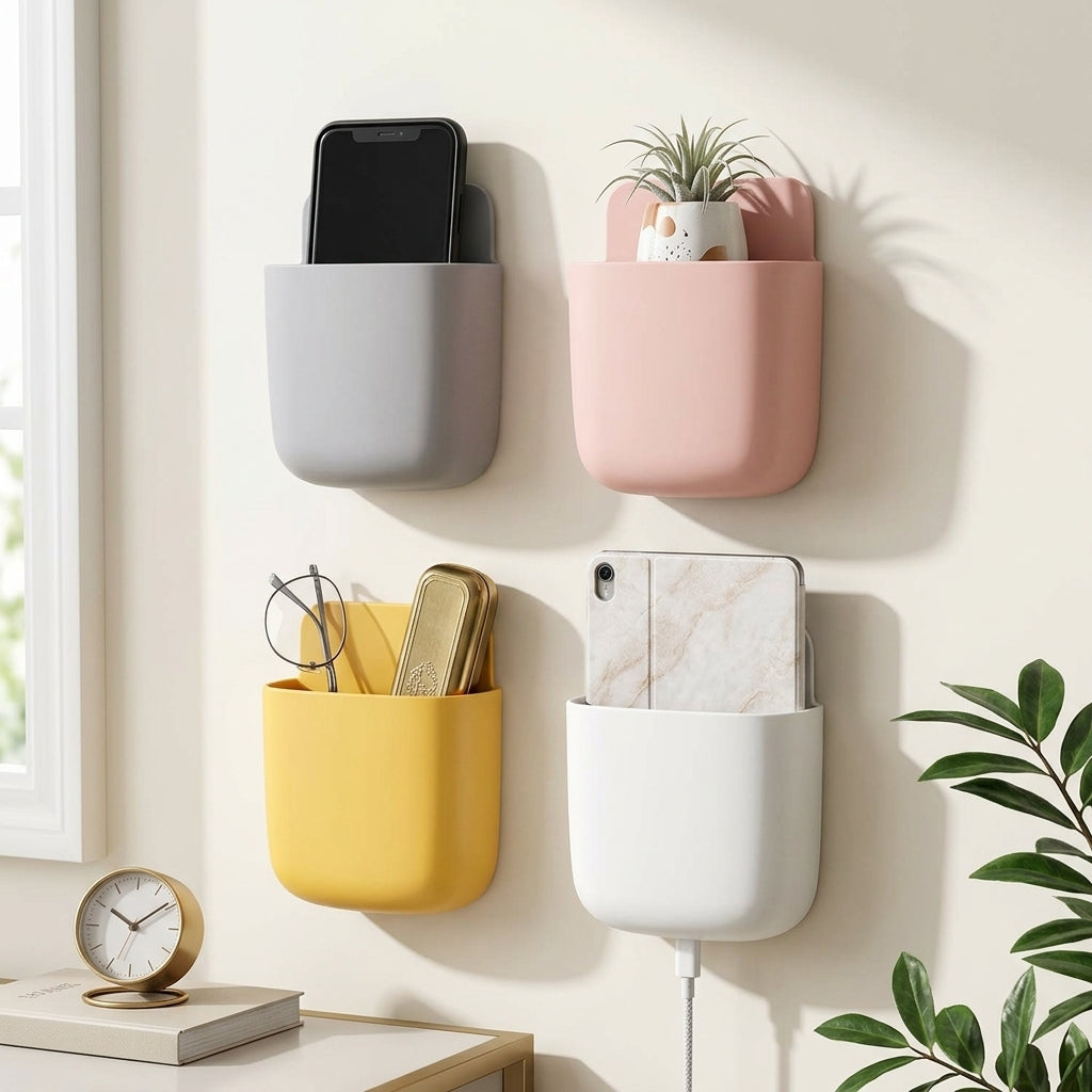 Self-Adhesive Wall Mounted Storage Pocket – No-Drill Organizer Holder